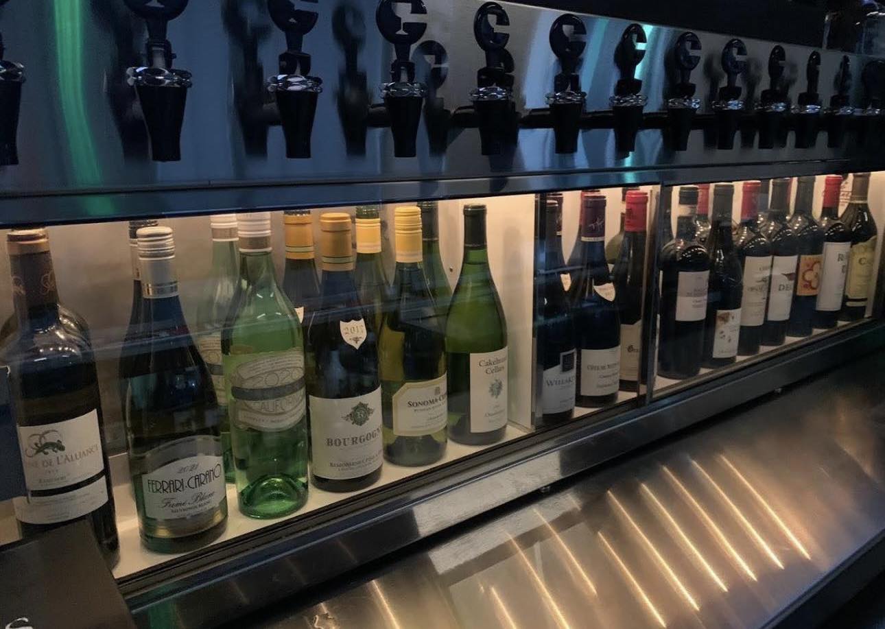 Wine selection at Simon's on the Square Bolivar, TN restaurant and bar