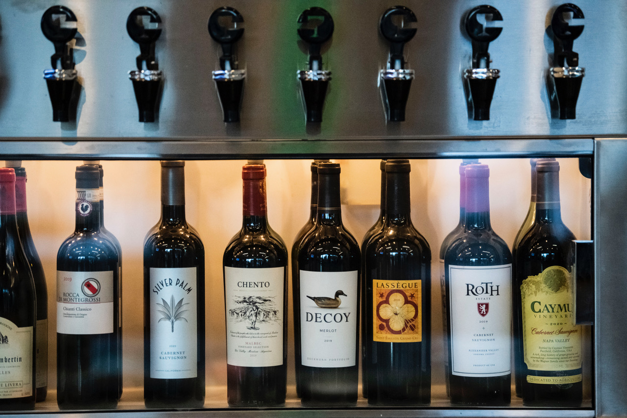 Large wine selection at Simon's on the Square Bolivar, TN restaurant and bar