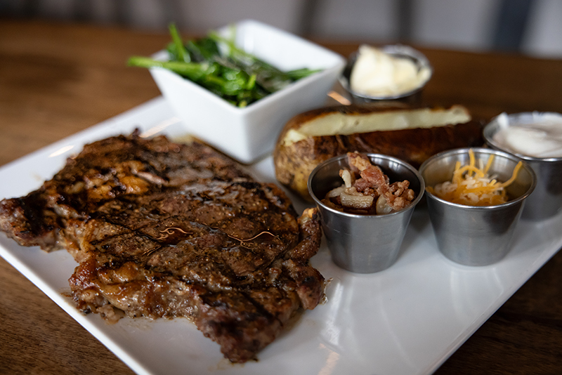 Ribeye steak at Simon's on the Square Bolivar, TN restaurant and bar